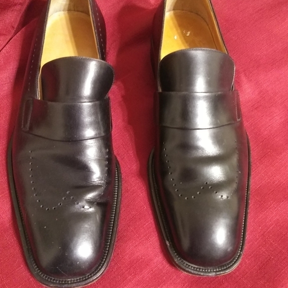 Bally Toriel Black Leather Loafers Man's Dress Shoes 7